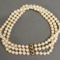  A Triple Row Cultured Pearl Choker  Hammer £620